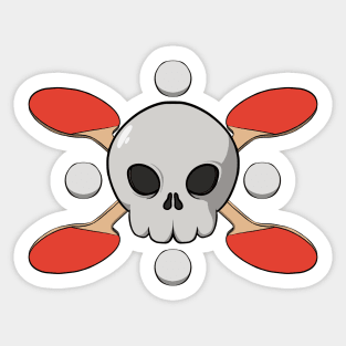 Table Tennis crew Jolly Roger pirate flag (no caption) Sticker